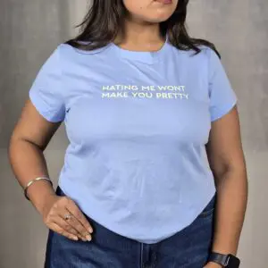 glitchez Typography Printed T-shirt For Women