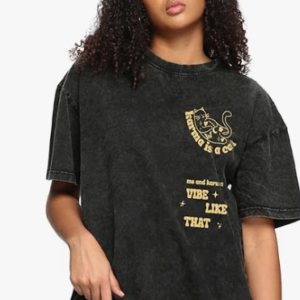 BEWAKOOF Graphic Print Oversized Fit T-Shirt For Women