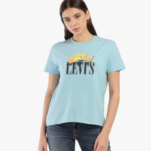 Levi's Cotton Graphic Print Relaxed Fit T-Shirt For Women