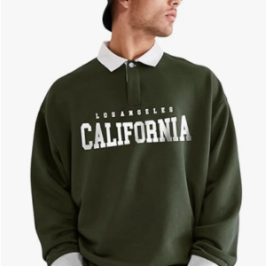 Jump Cuts Printed Polo Neck Full Sleeve T-Shirt For Men