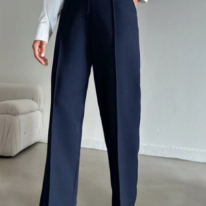 Next One Straight Fit High-Rise Easy Wash Pleated Korean Trousers For Women
