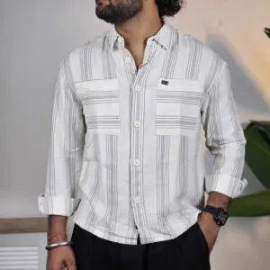 THE BEAR HOUSE Multi Stripes Opaque Striped Casual Shirt For Men