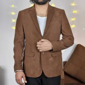 Invictus Casual Notched Collar Solid Brown Blazers for Men