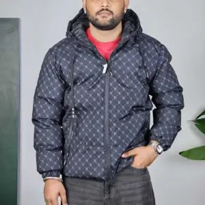 StyleCast x Revolte Casual Mock Collar Black Puffer Jacket for Men