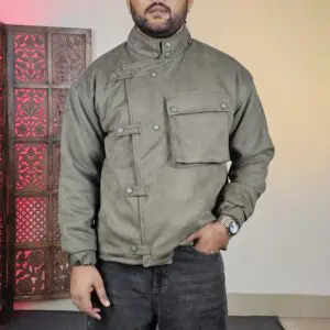 The Souled Store: Trooper Sports Mock Collar Solid Green Jacket for Men