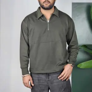 Roadster The Lifestyle Co. Shirt Collar Relaxed Fit Sweatshirt For Men