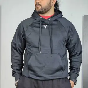 Nike Hooded Neck Polyester Solid Black Hoodie for Men