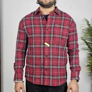 THE BEAR HOUSE Relaxed Fit Tartan Checked Casual Shacket For Men