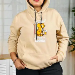 Adam White Printed Hooded Sweatshirt For Women