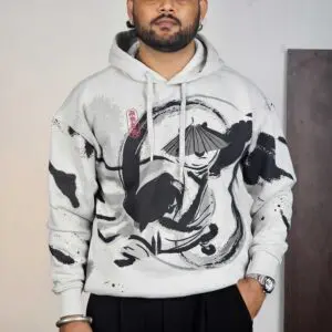 The Souled Store Hooded Neck Printed Grey Hoodie for Men