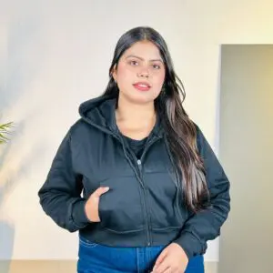 PDKFASHIONS Hooded Neck Solid Black Hoodie for Women