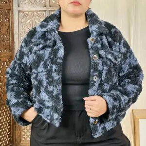 Tokyo Talkies Casual Spread Collar Black & Grey Bomber Jacket for Women