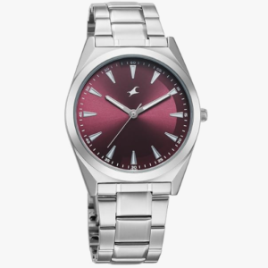 Fastrack Stunners X Quartz Maroon Dial Stainless Steel Analog Watch for Men