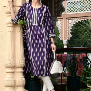 PRISCA Printed Pure Cotton Straight Kurta For Women