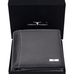 URBAN FOREST Everyday Carry Textured Grey Leather Wallet for Men