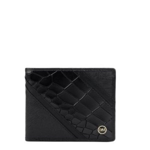 Da Milano Everyday Carry Textured Black Leather Wallet for Men