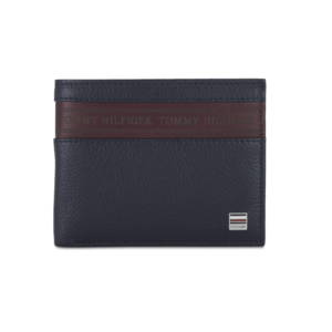 Tommy Hilfiger Everyday Carry Solid Navy Blue Leather Wallet for Men