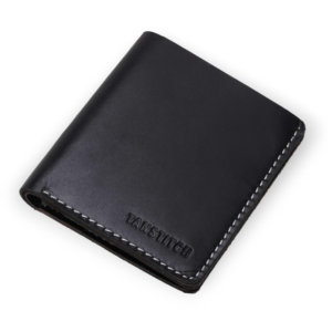 Tanstitch Everyday Carry Solid Black Leather Wallet for Men