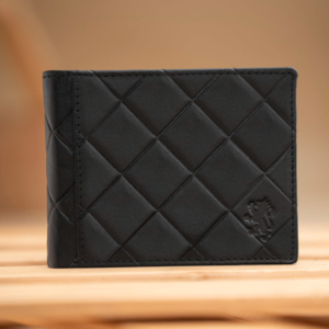 Red Tape Everyday Carry Criss Cross Black Leather Wallet for Men