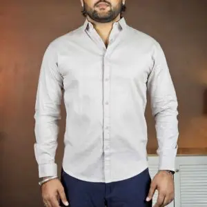 Blnk Relaxed Fit Textured Spread Collar Cotton Casual Shirt For Men