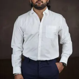 Peter England Classic Slim Fit Full Sleeve Oxford Shirt For Men