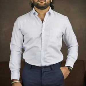 Peter England Classic Slim Fit Full Sleeve Oxford Shirt For Men