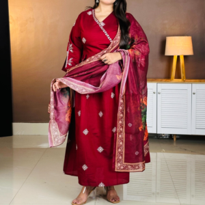 ZIRVI Embroidered Anarkali Kurta Set For Women