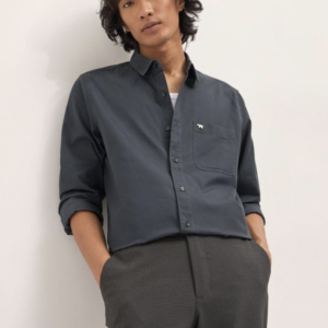 THE BEAR HOUSE Slim Fit Pure Cotton Spread Collar Casual Shirt For Men