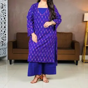 Taavi Woven Design Ikat Kurta With Palazzos For Women