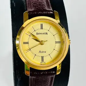 Sonata Casual + Formal Yellow & Brown Quartz Watch With 1 Year Warranty and 30m Water Resistance
