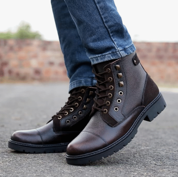 Bacca Bucci DRAGON Leather Hiking Boots For Men - Image 5