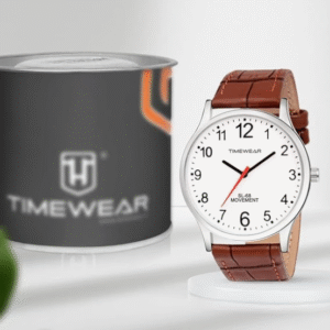 TIMEWEAR Number Dial Brown Leather Strap Watch For Men