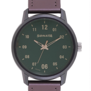 Sonata 77085PL02 Leather Straps Analogue Watch For Men