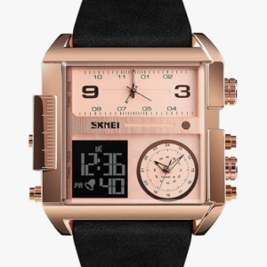 Skmei Casual Rose Gold & Black Watch for Men