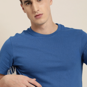 encore by INVICTUS Casual Round Neck Blue T-Shirt for Men