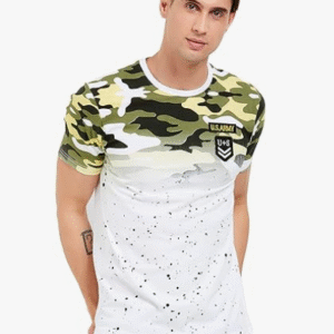 Maniac Casual Round Neck White T-Shirt for Men