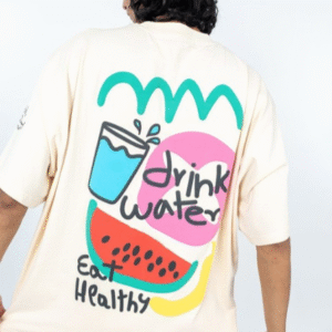 Urban Monkey Casual Round Neck Off White T-Shirt for Men