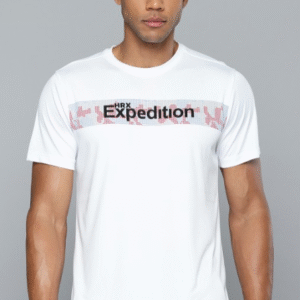 HRX Sports Round Neck White T-Shirt for Men