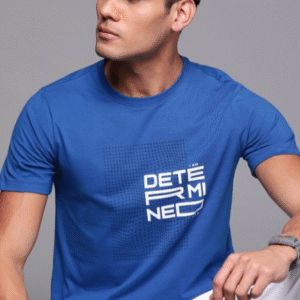 HRX Sports Round Neck Blue T-Shirt for Men