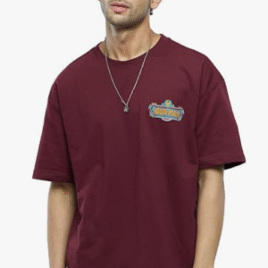 The Souled Store Casual Round Neck Maroon T-Shirt for Men