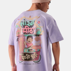 The Souled Store Casual Round Neck Lavender T-Shirt for Men