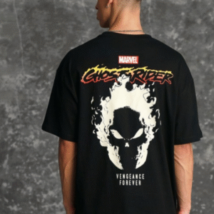 Bonkers Corner Casual Round Neck Black T-Shirt for Men