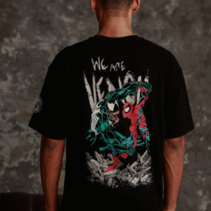 Bonkers Corner Casual Round Neck Black T-Shirt for Men