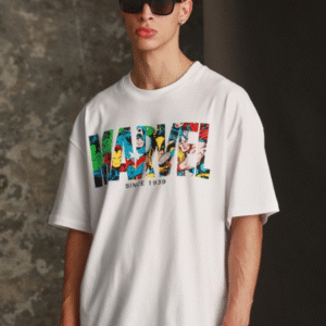 Bonkers Corner Casual Round Neck White T-Shirt for Men