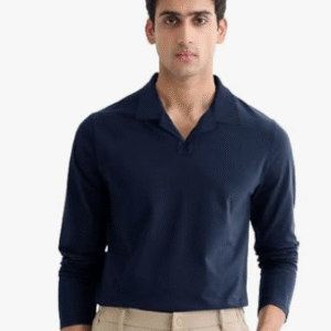 Teemex Party Lapel Collar Blue T-Shirt for Men