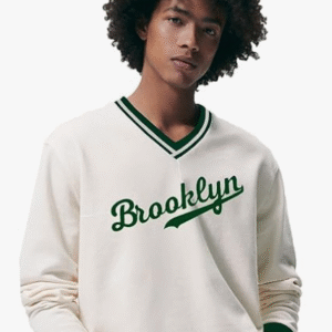 CLAFOUTIS Sports V-Neck White T-Shirt for Men