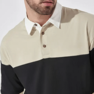 Maniac Party Polo Collar Beige T-Shirt for Men
