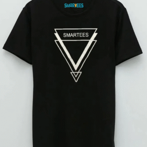 SMARTEES Casual Round Neck Black T-Shirt for Men