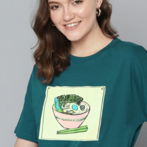 Mast & Harbour Casual Round Neck Teal Blue T-Shirt for Women