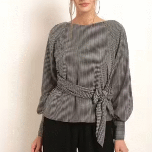 Rare Casual U Neck Black & White T-Shirt for Women